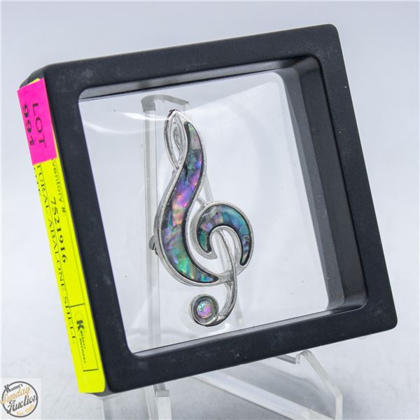 NEW NATURAL ABALONE SHELL MUSIC NOTE