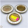 Image 1 : LOT OF 3 MOTHER OF PEARL & BRASS DISPLAY PLATES