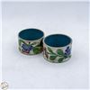 Image 1 : VINTAGE ORIENTAL COISONNE ENAMEL NAPKIN RINGS