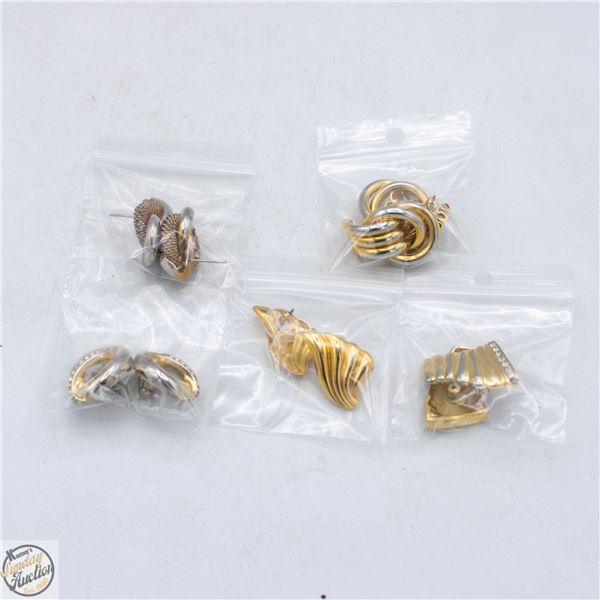 LOT OF 5 PAIRS OF VINTAGE EARRINGS