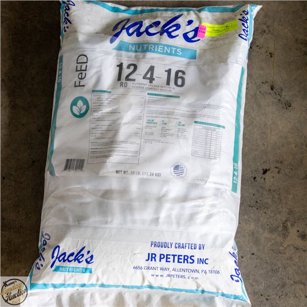 25 LBS JACK’S 12-4-16 NUTRIENTS VEG
