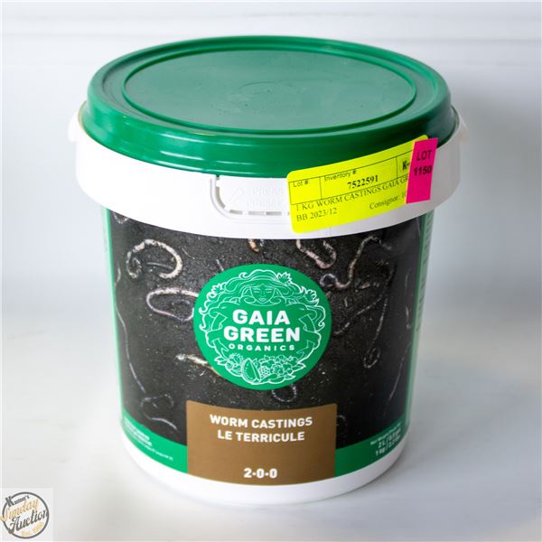 1 KG WORM CASTINGS GAIA GREEN BB 2023/12