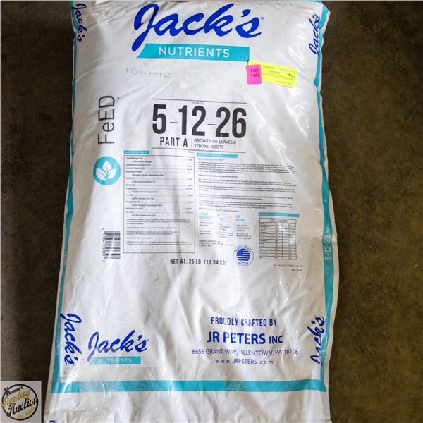 25 LBS JACK’S 5-12-26 NUTRIENTS