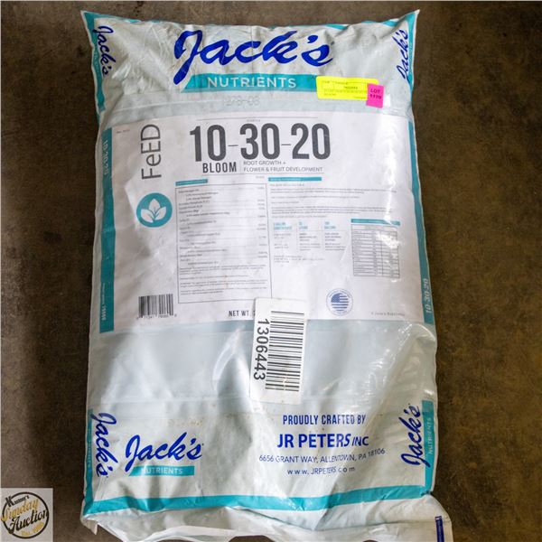 25 LBS JACK’S 10-30-20 NUTRIENTS BLOOM