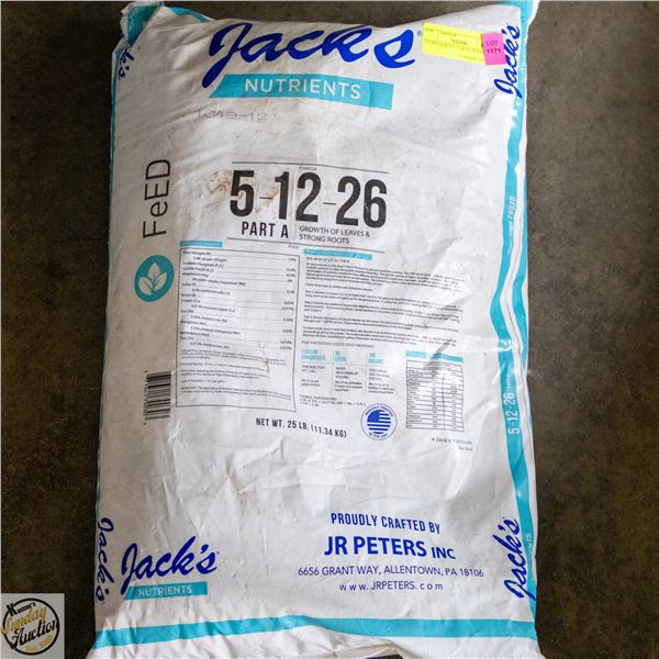 25 LBS JACK’S 5-12-26 NUTRIENTS
