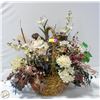 Image 1 : LARGE WICKER BASKET W/DRIED FLOWER ARRANGEMENT