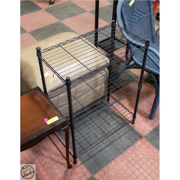 3 TIER BLACK METAL STORAGE SHELF H-30.5"