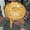 Image 1 : ROUND WICKER WOODEN STOOL H-18"