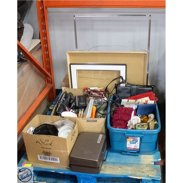 ESTATE PALLET LOT OF ASSORTED HOUSEHOLD/DECORATIVE