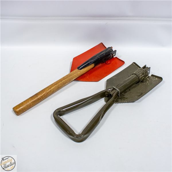 2 FOLDING SHOVELS