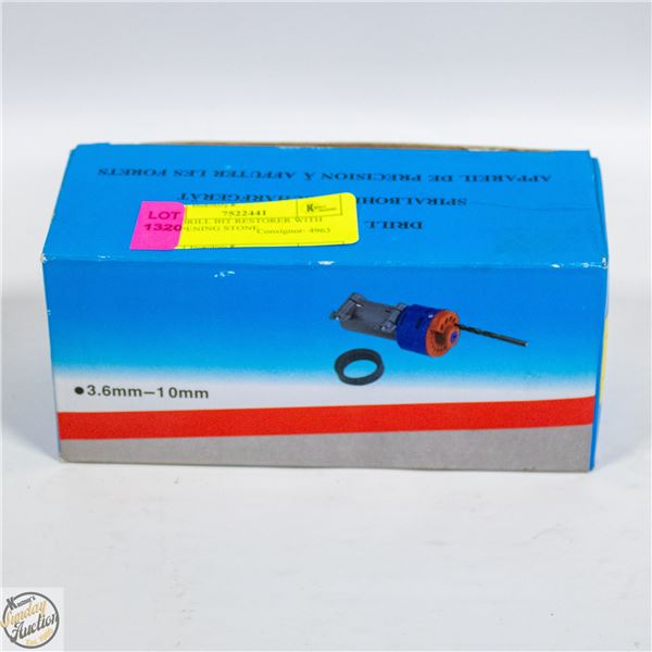 NEW DRILL BIT RESTORER WITH SHARPENING STONE