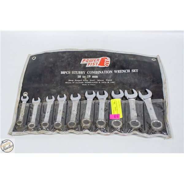 10 STUBBY COMBO WRENCHES 10 - 19 MM