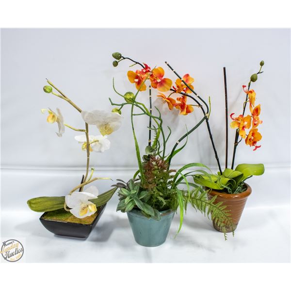 SET OF 3 SILK PLANTS
