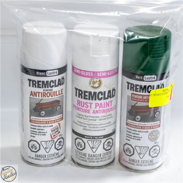 3PK TREMCLAD SPRAY PAINT