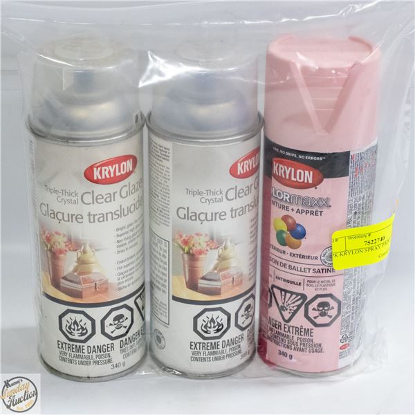 3PK KRYLON SPRAY PAINT