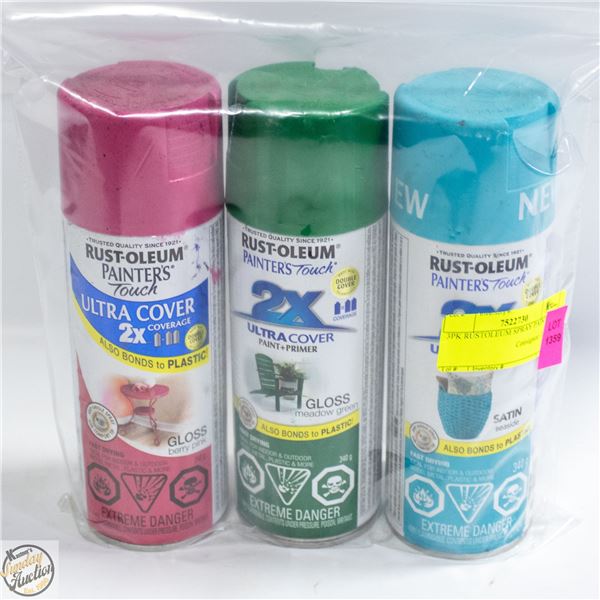3PK RUSTOLEUM SPRAY PAINT