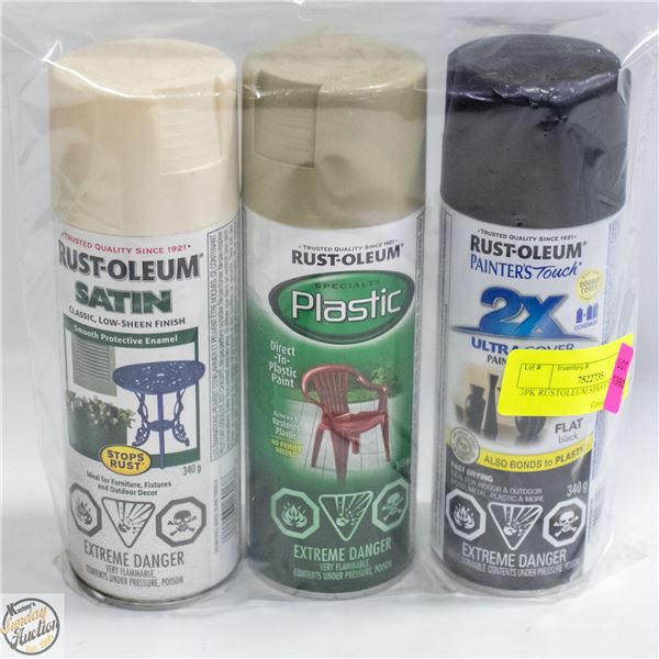 3PK RUSTOLEUM SPRAY PAINT