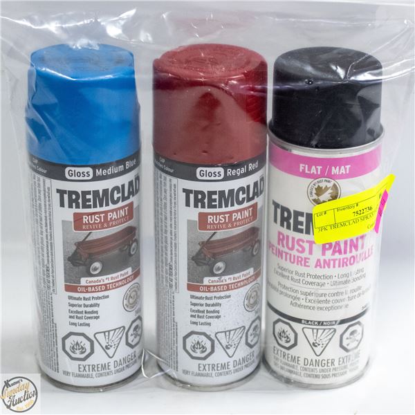 3PK TREMCLAD SPRAY PAINT