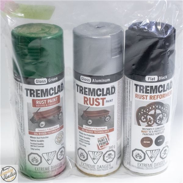 3PK TREMCLAD SPRAY PAINT