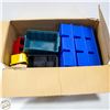 Image 1 : BOX OF GARAGE PARTS STORAGE BINS