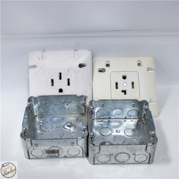 2 - NEW 4 11/16" DEEP SQUARE BOXES W/