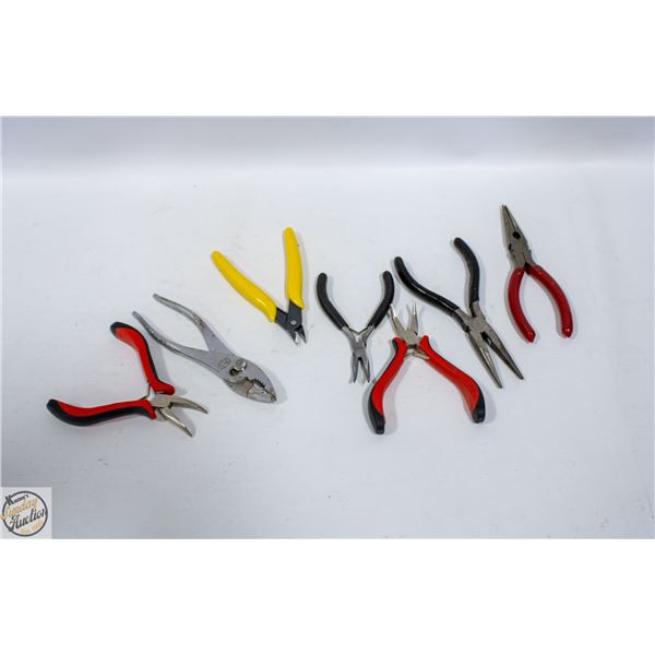 VARIOUS PLIERS AND CUTTERS ETC