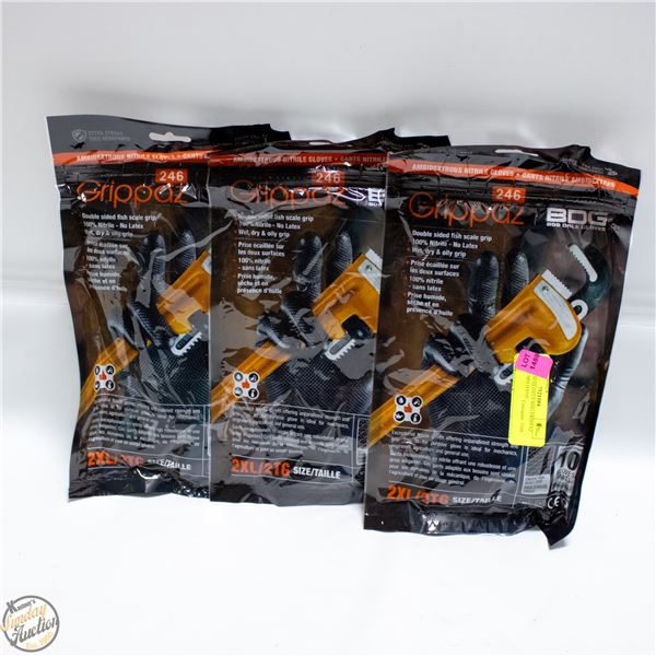 3PKS OF 10 GLOVES BDG DRIPPAZ NITRILE MECHANIC