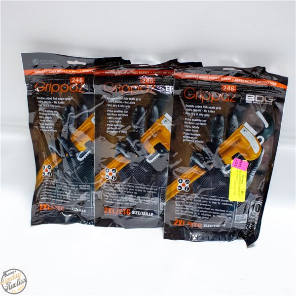 3PKS OF 10 GLOVES BDG DRIPPAZ NITRILE MECHANIC