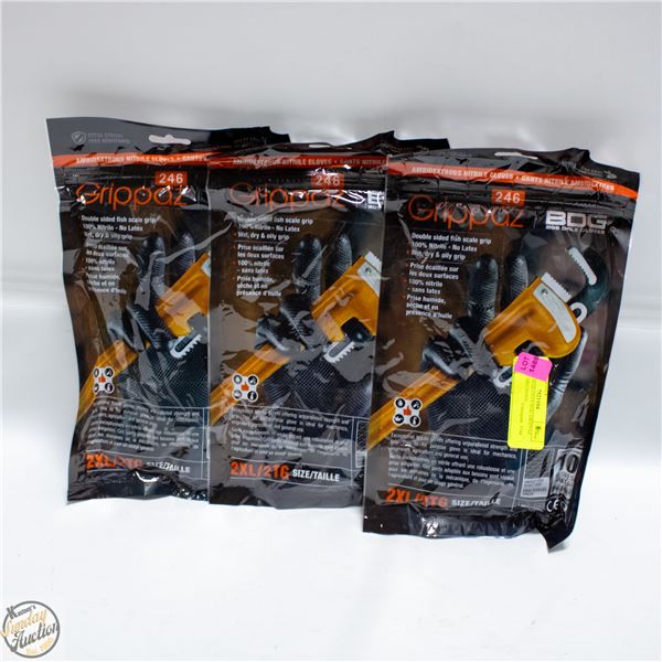 3PKS OF 10 GLOVES BDG DRIPPAZ NITRILE MECHANIC