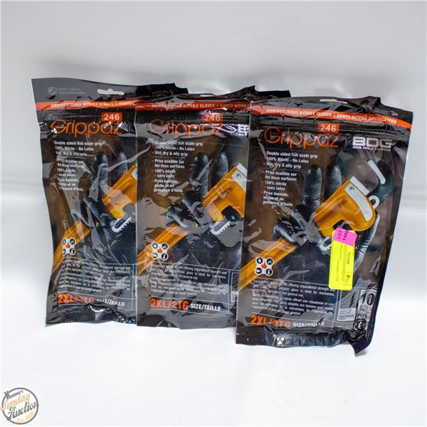 3PKS OF 10 GLOVES BDG DRIPPAZ NITRILE MECHANIC
