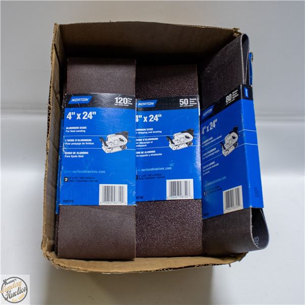NEW 12 NORTON 4" BY 24" ALUMINUM OXIDE