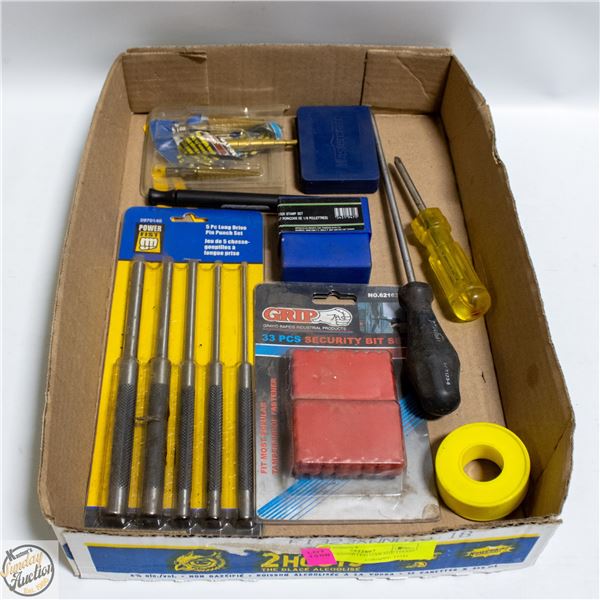 FLAT OF ASSORTED GARAGE ITEMS