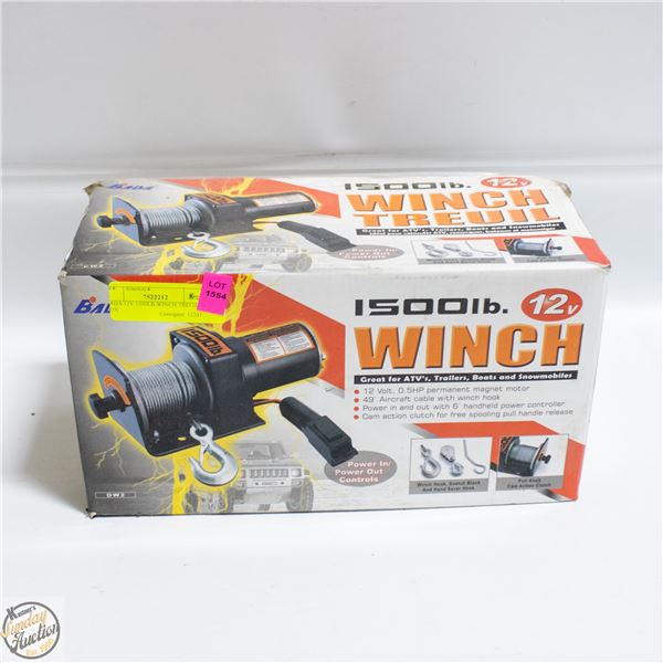 BADA 12V 1500LB WINCH TREUIL IN BOX