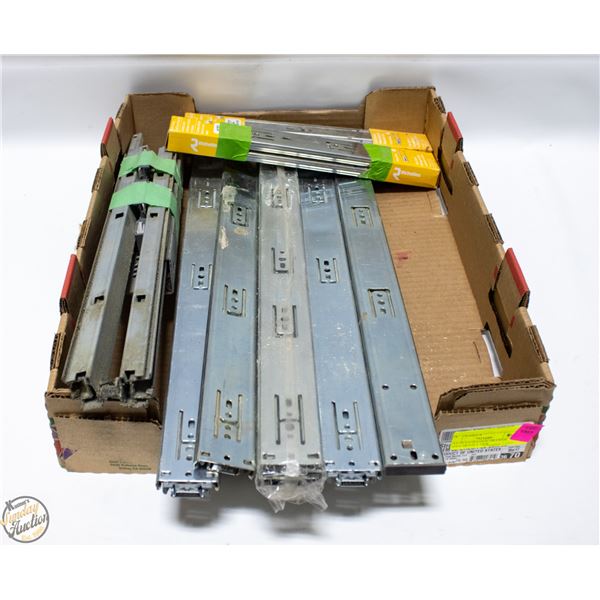 FLAT OF EXTENSION DRAWER SLIDES - MOST ARE NEW