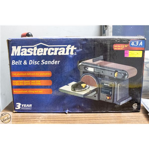 MASTERCRAFT BELT & DISC SANDER IN BOX 4.3A