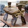 Image 1 : VINTAGE AUTHENTIC EGYPTIAN CAMEL SADDLE CHAIR