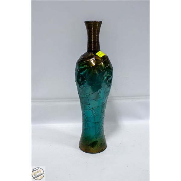 DECORATIVE METAL 22" FLOOR VASE