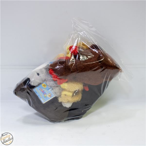 5 NEW OLD STOCK WEBKINS STUFFIES WITH ONLINE CODES