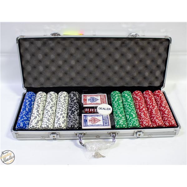 NEW 500 CHIPS POKER SET HEAVY