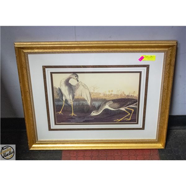 GOLDTONE PROFESSIONALLY FRAMED ART PRINT OF BIRDS