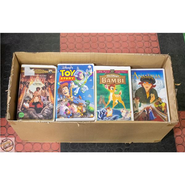 BOX W/ 28 VHS DISNEY MOVIES