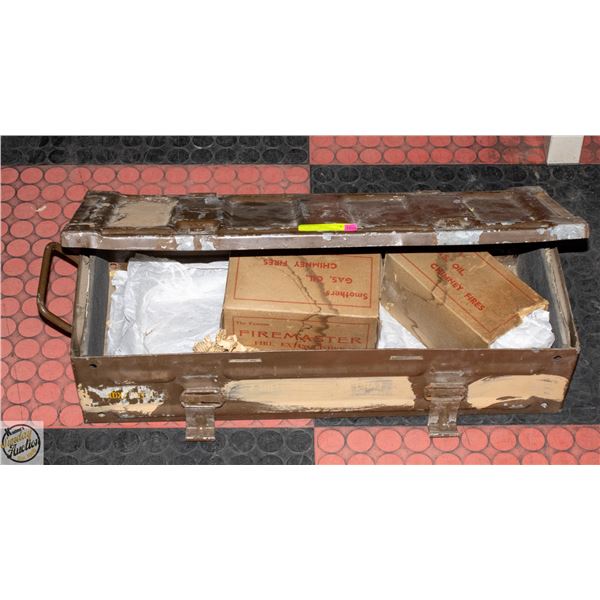 2 ANTIQUE FIREMASTER EXTINGUISHERS IN MILITARY