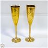 Image 1 : (2) BRASS WINE FLUTES