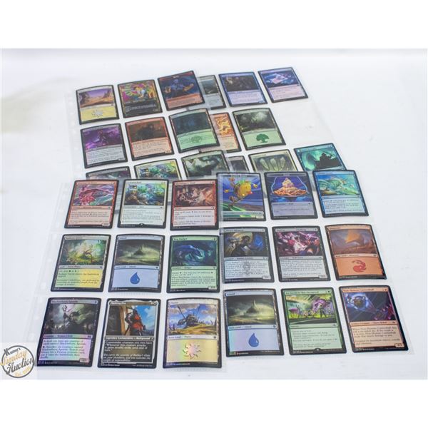 4 BINDER SHEETS OF MTG FOIL CARDS