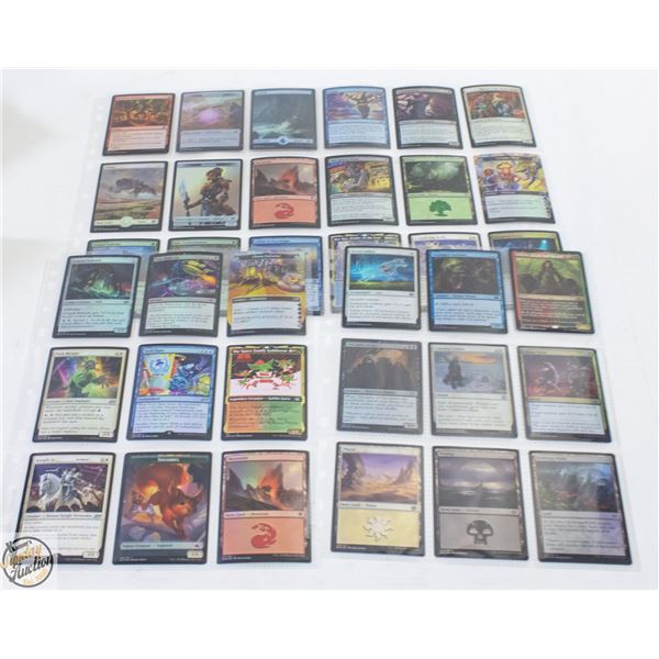 4 BINDER SHEETS OF MTG FOIL CARDS