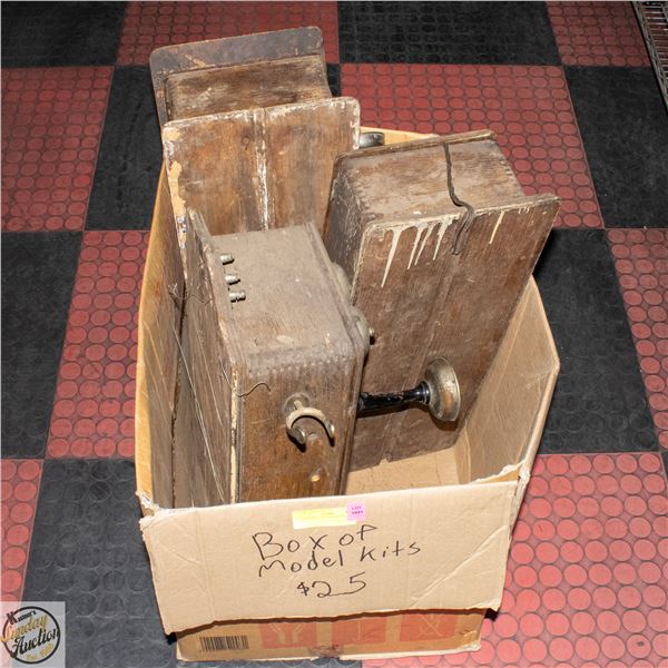 3 ANTIQUE OAK TELEPHONES