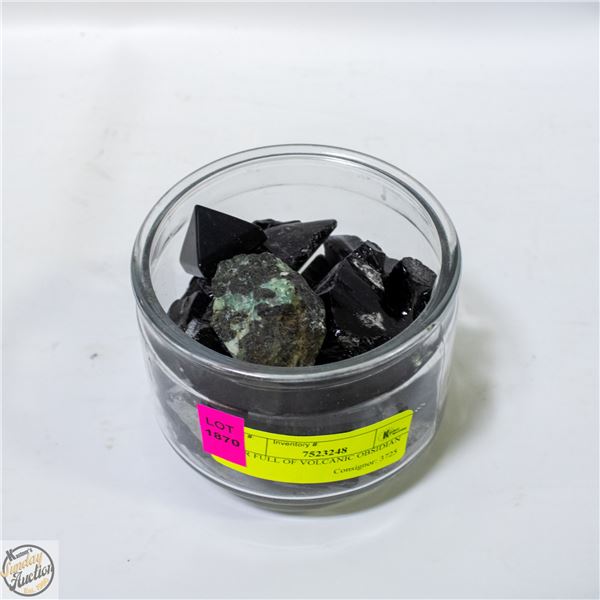 JAR FULL OF BLACK OBSIDIAN