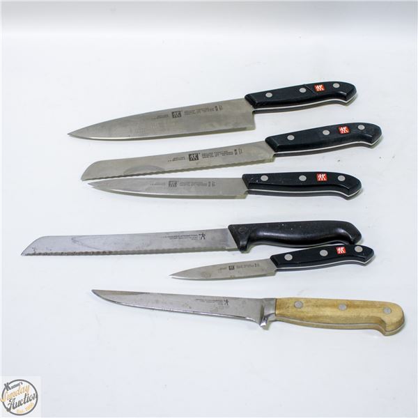 LOT OF ASSORTED HENCKELS CHEFS KNIVES
