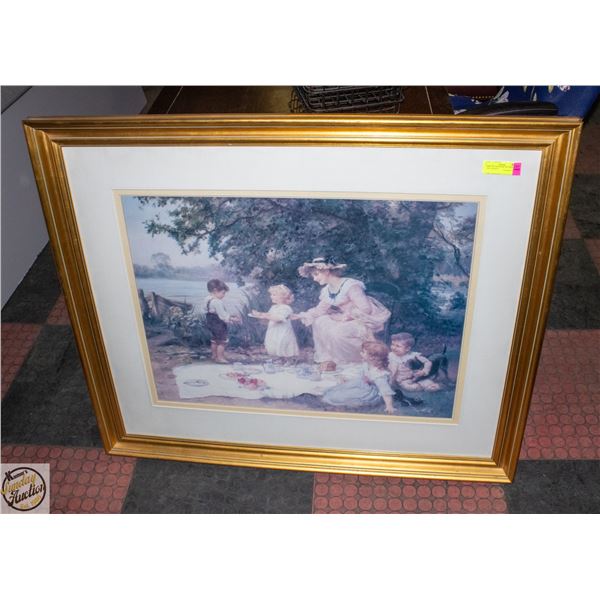 THE PICNIC BY F MORGAN PROFESSIONALLY FRAMED
