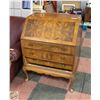 Image 1 : ANTIQUE TIGER WOOD DROP FRONT DESK+DRAWERS